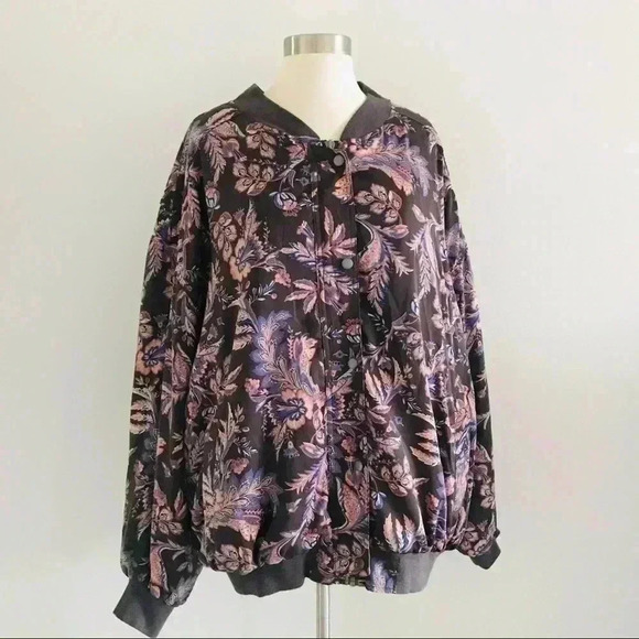 New Free People Bomber Jacket Coat Sz L - Picture 5 of 12